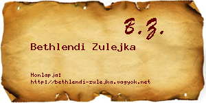 Bethlendi Zulejka névjegykártya